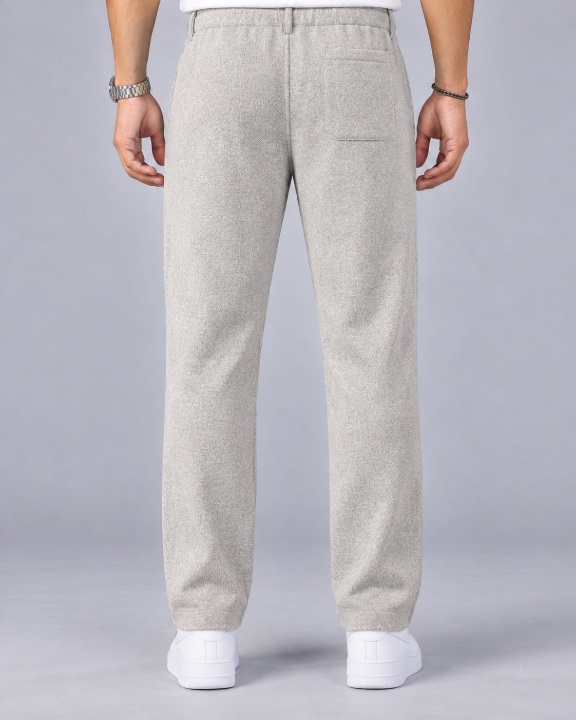 Men's 100% Cashmere Trousers with Drawstring Waist and Pintuck Seams
