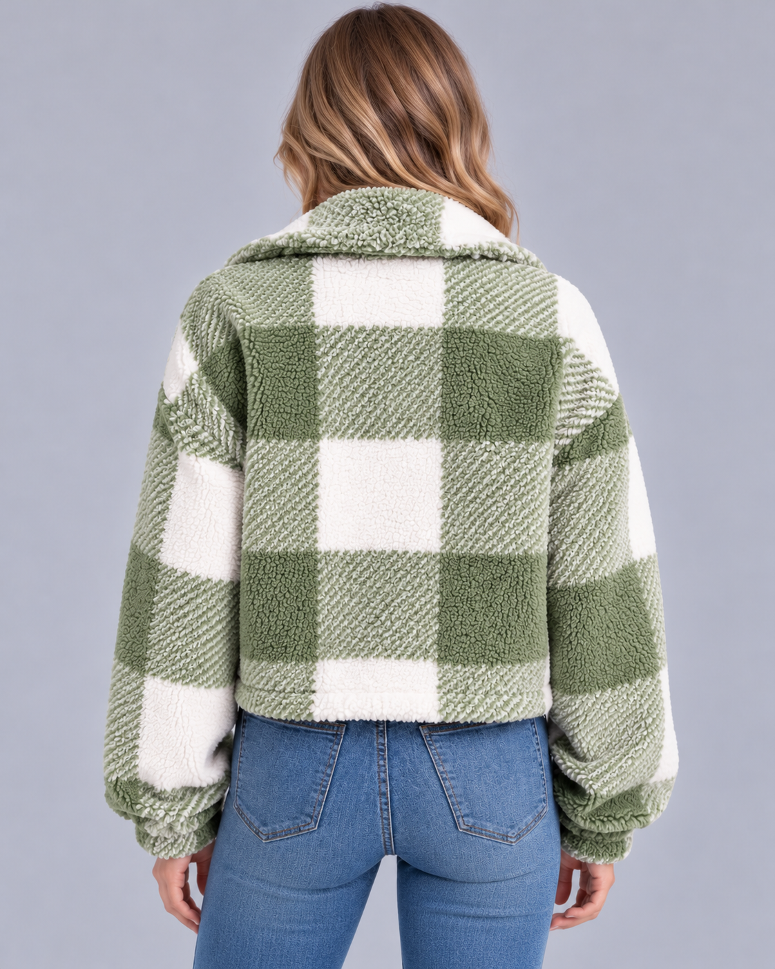 Women's Checked Teddy Fleece Jacket
