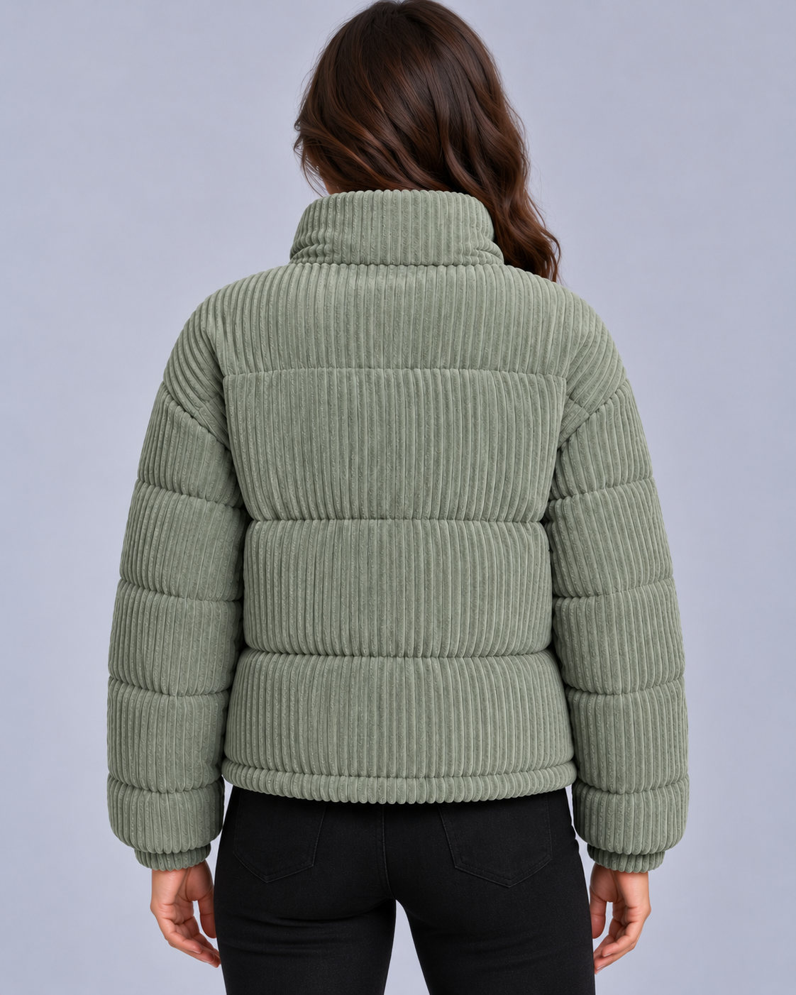 Women's Quilted Corduroy Puffer Jacket