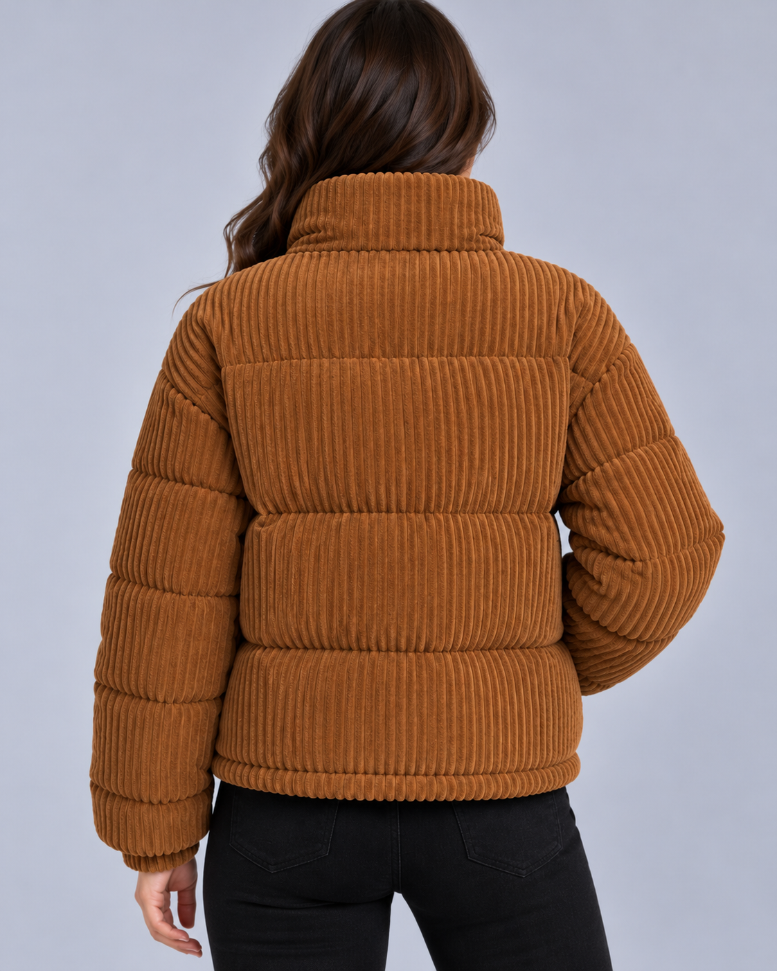 Women's Quilted Corduroy Puffer Jacket