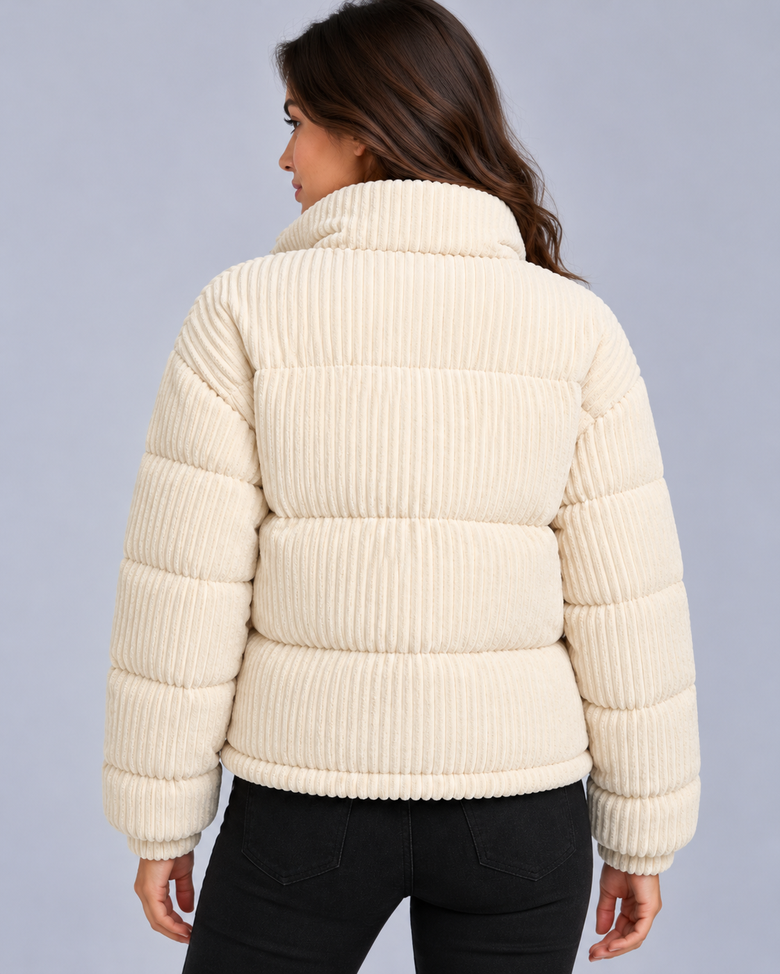 Women's Quilted Corduroy Puffer Jacket