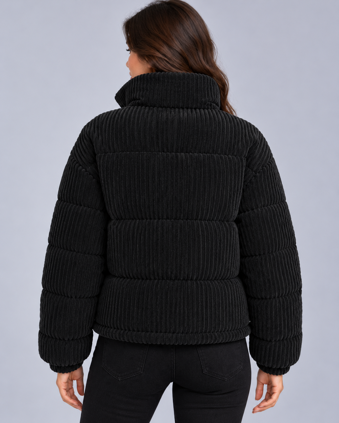 Women's Quilted Corduroy Puffer Jacket