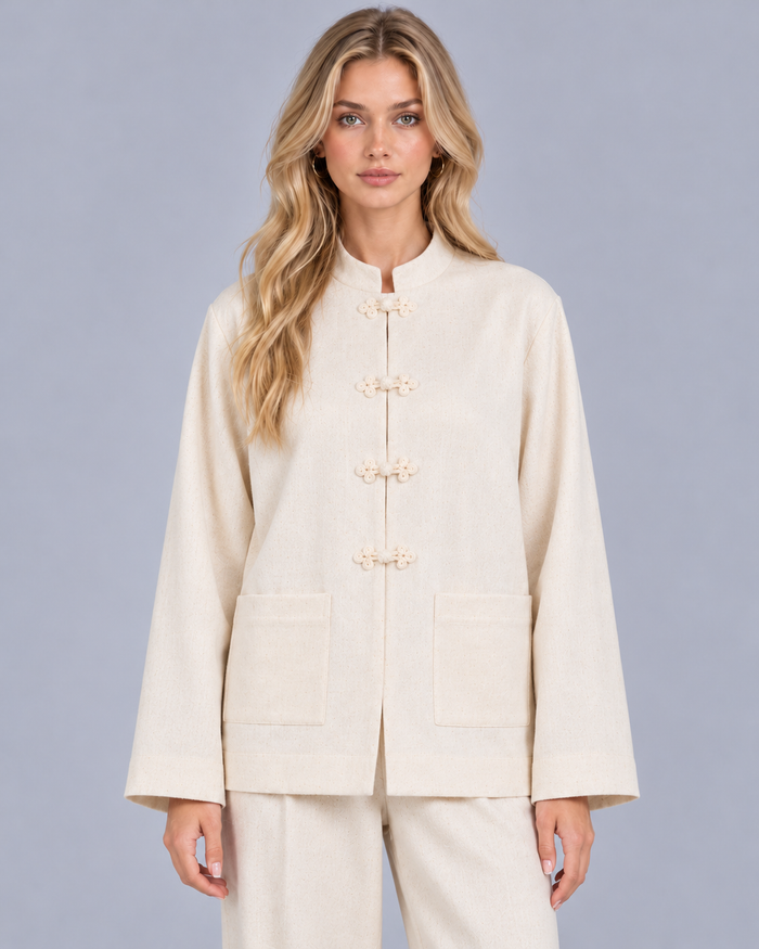 Women's Mandarin Collar Tailored Blazer
