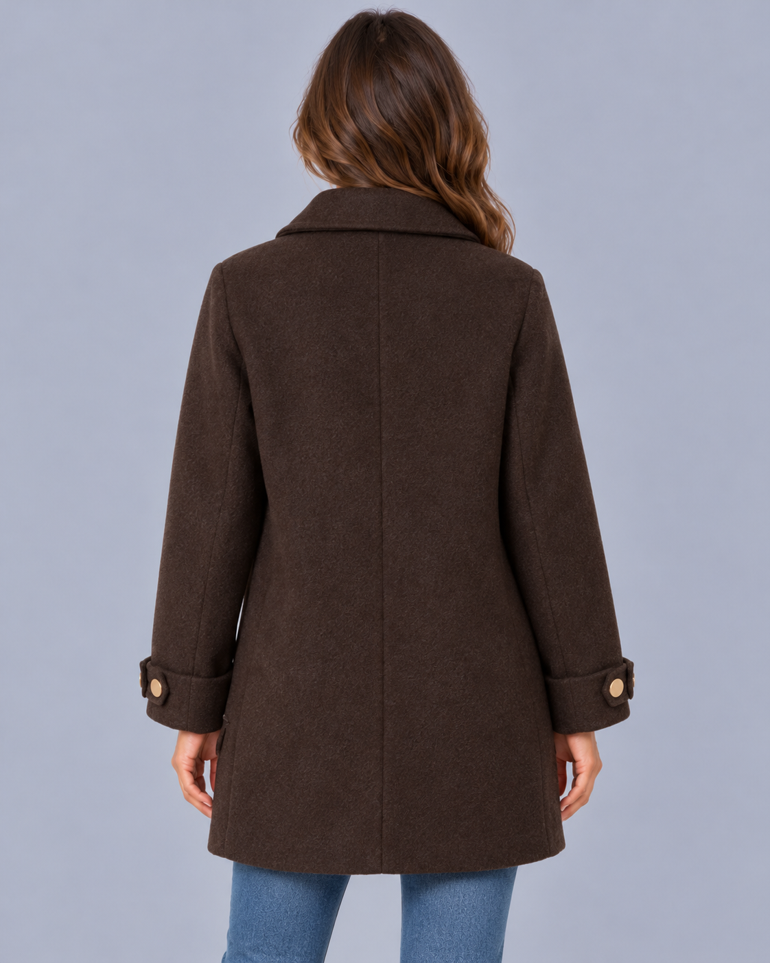 Women's Oversized Button-Up Coat with Patch Pockets