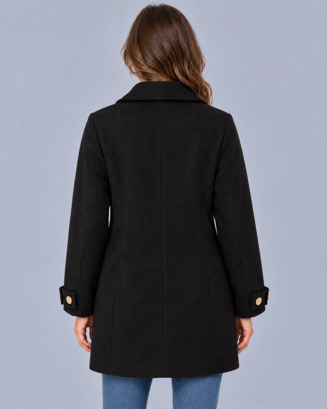 Women's Oversized Button-Up Coat with Patch Pockets