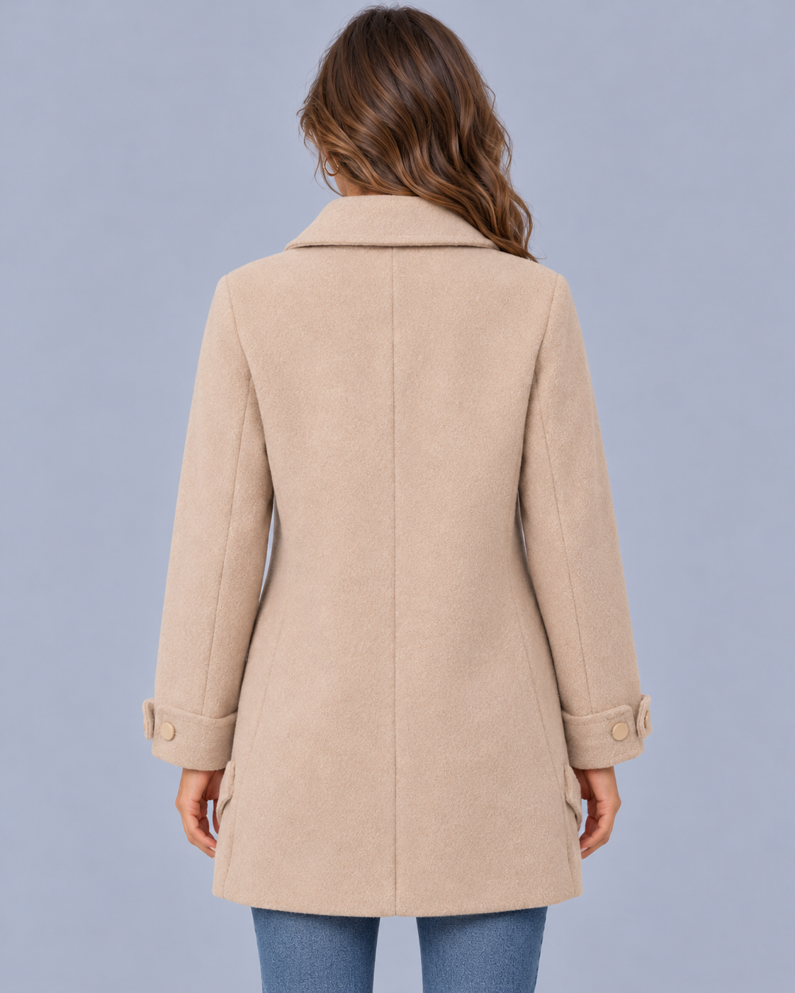Women's Oversized Button-Up Coat with Patch Pockets