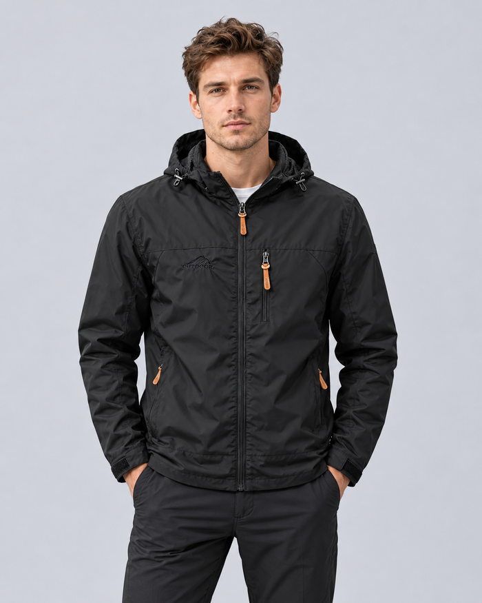 Men's Lightweight Hooded Windbreaker | Outdoor Zip-Up Jacket
