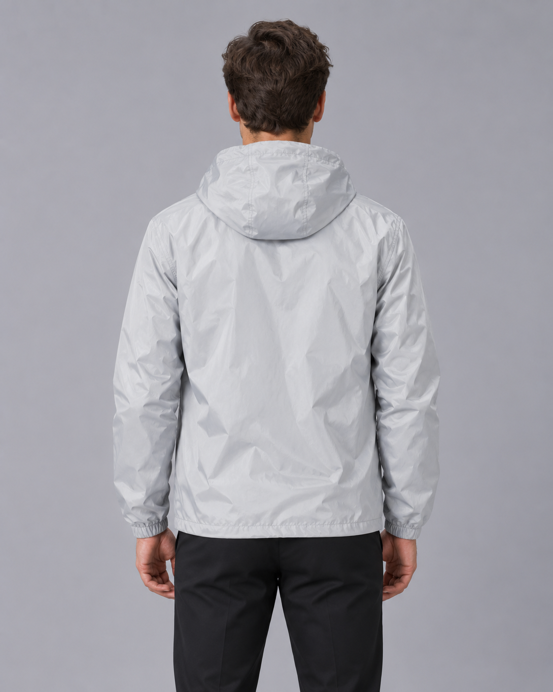 Men's Reflective Rain Jacket with Hood | Lightweight Waterproof Coat