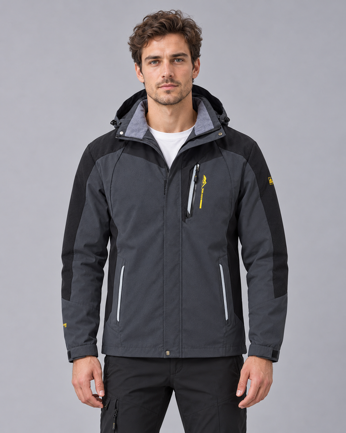 Men's Waterproof Hiking Jacket with Hood – Breathable and Windproof Coat
