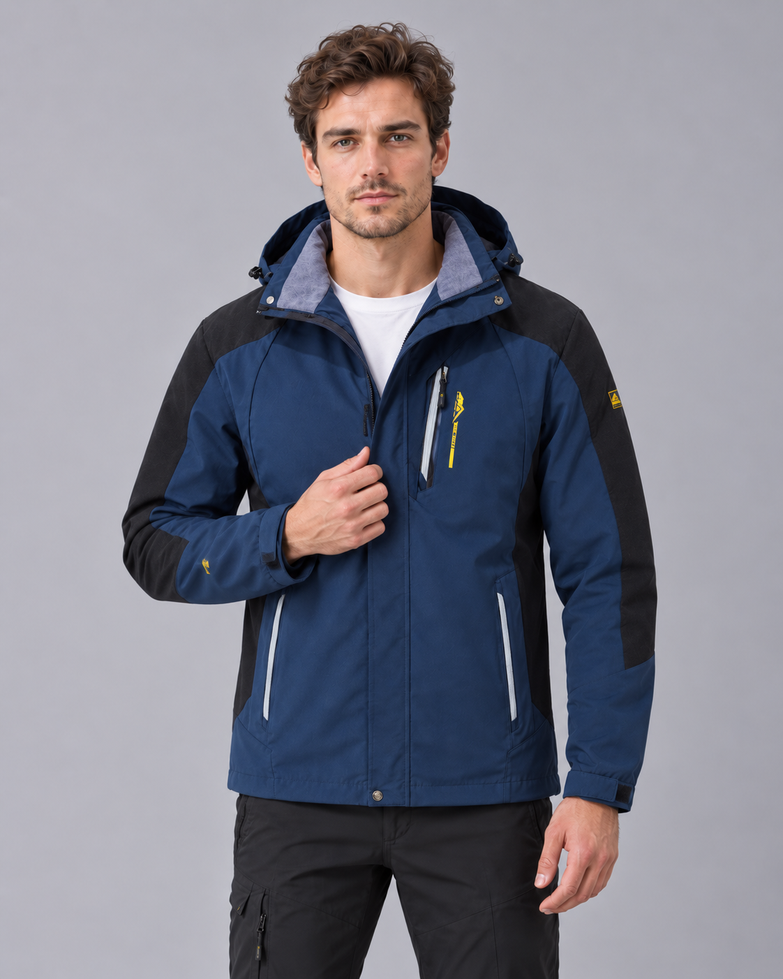 Men's Waterproof Hiking Jacket with Hood – Breathable and Windproof Coat