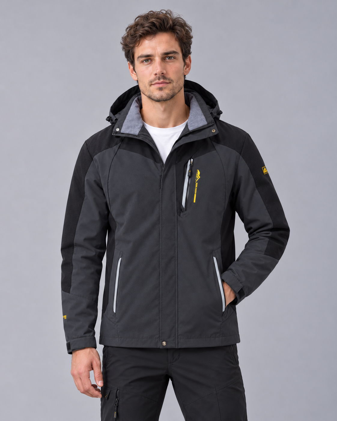Men's Waterproof Hiking Jacket with Hood – Breathable and Windproof Coat
