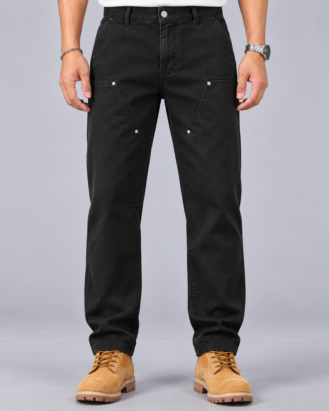 Men's Utility Cotton Twill Trousers – Straight Leg Fit