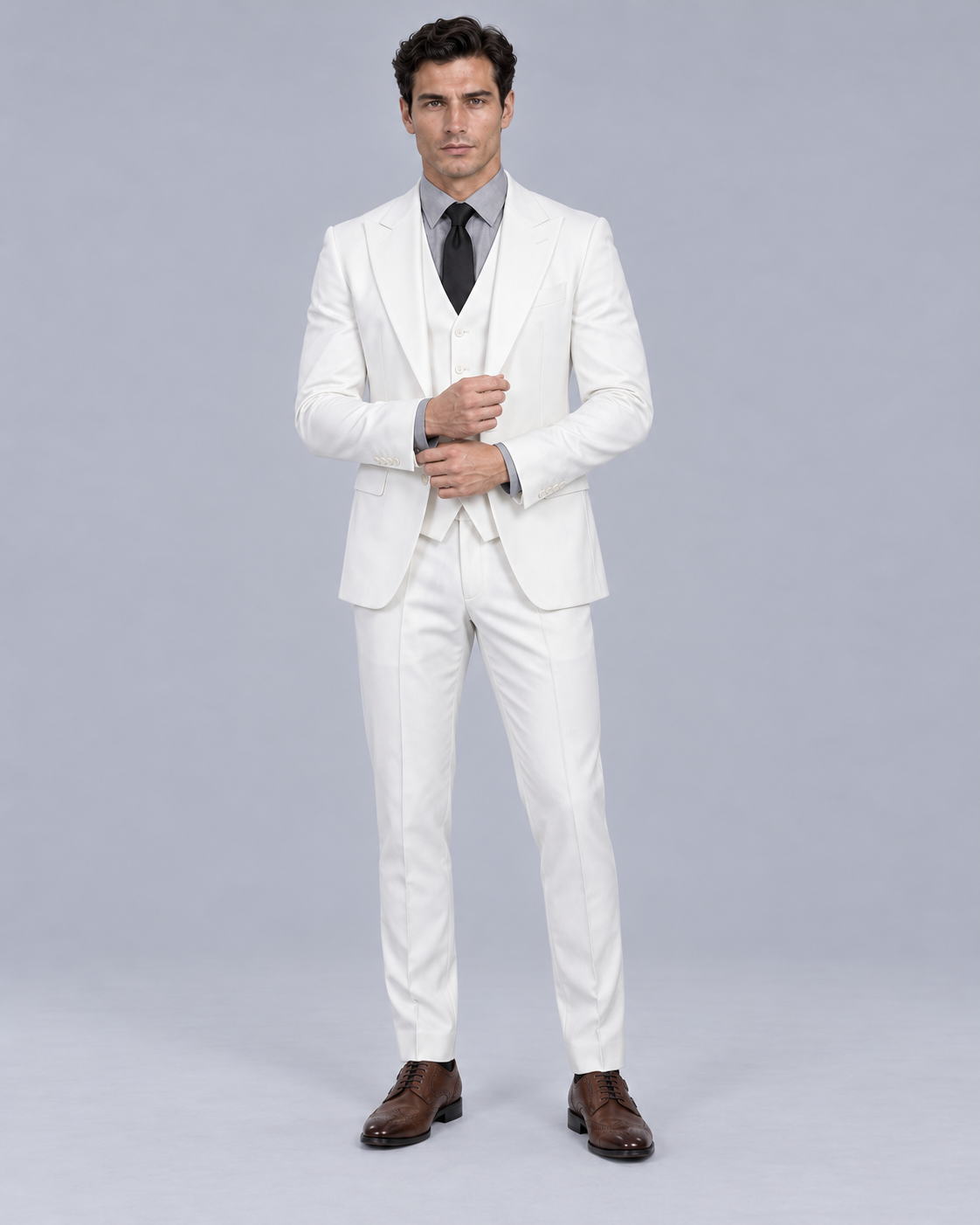Men's Slim Fit Three-Piece Suit | Blazer Vest Trousers Set