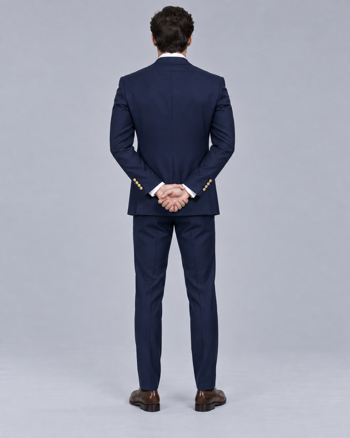 Men's Two-Piece Suit Set with Double-Breasted Peaked Lapel Fit