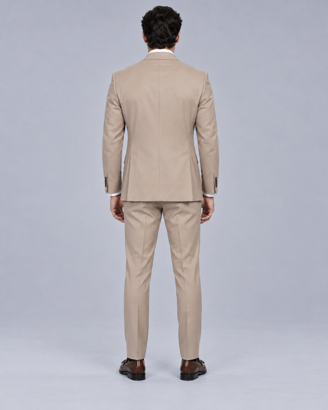 Men's Two-Piece Suit Set with Double-Breasted Peaked Lapel Fit