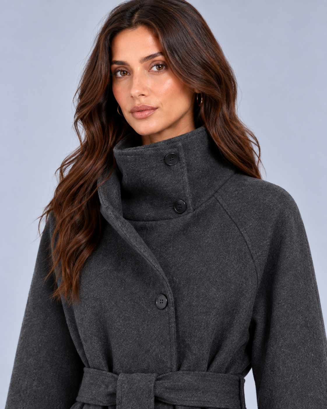 Women's Wool Blend Trench Coat | Elegant Ankle-Length Winter Outerwear