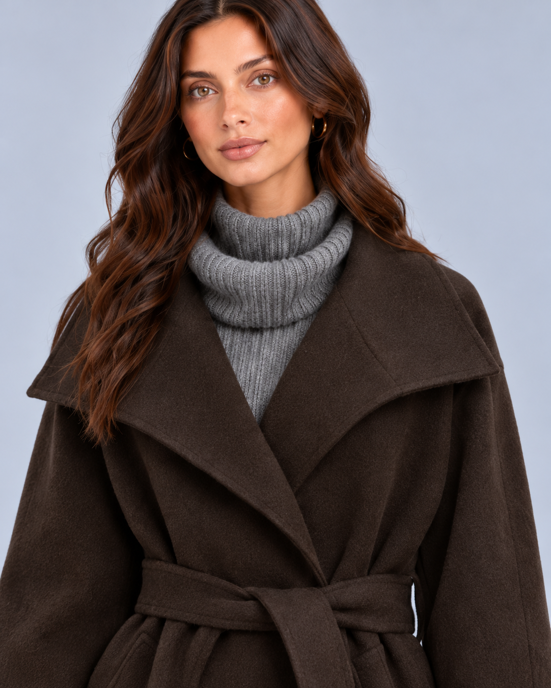 Women's Wool Blend Trench Coat | Elegant Ankle-Length Winter Outerwear