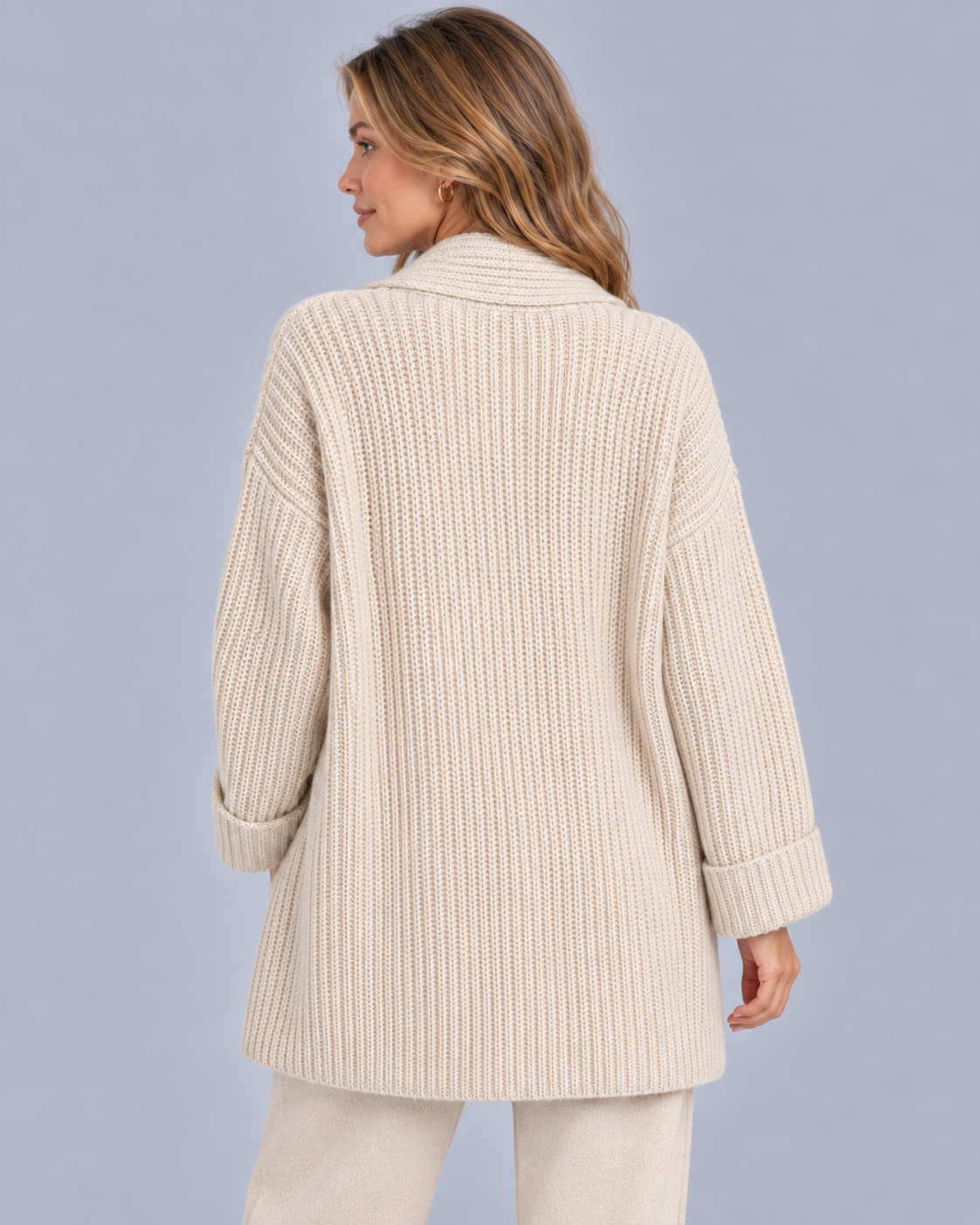 Women's Chunky Ribbed Knit Cardigan | Longline Oversized fit