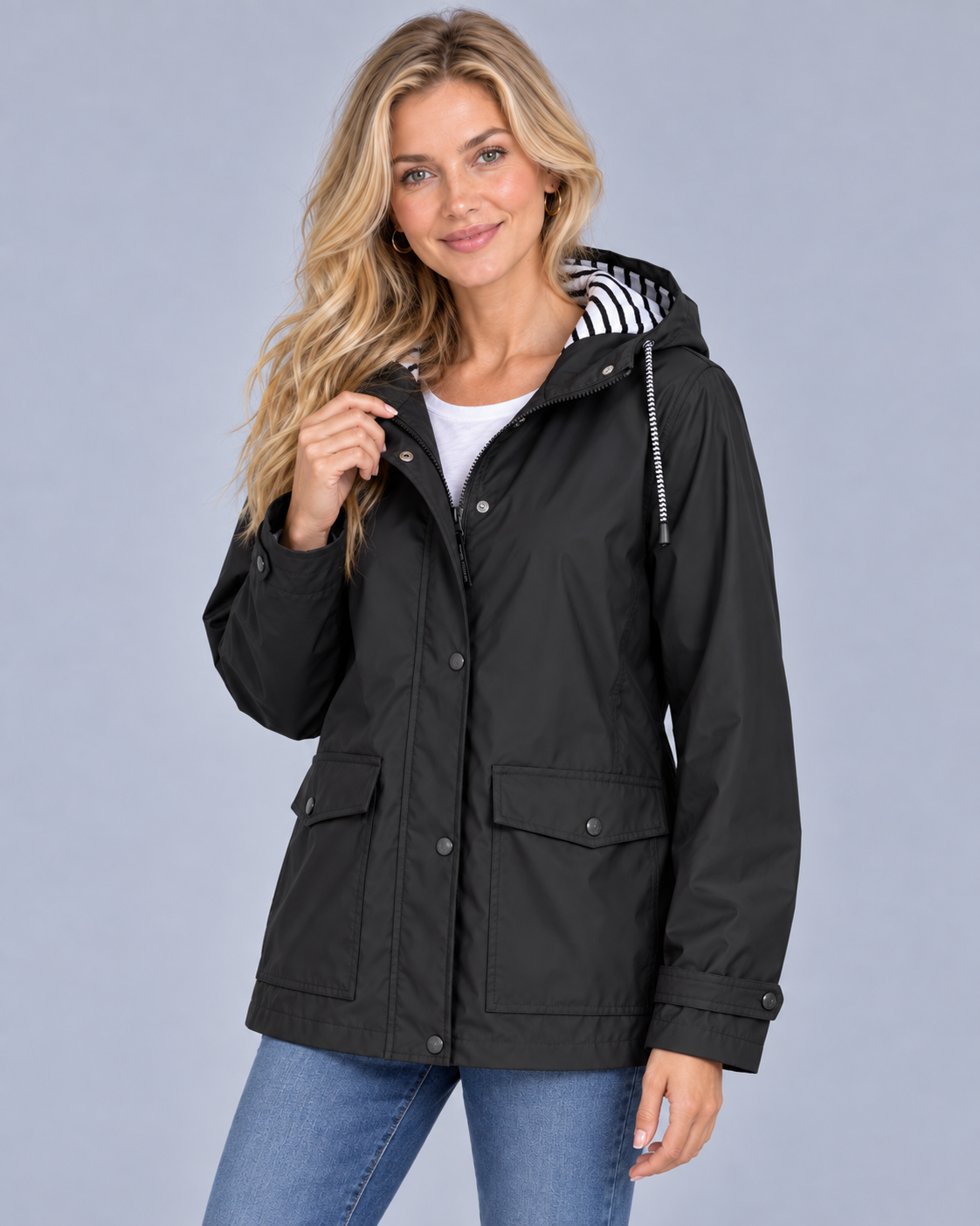 Women's Waterproof Rain Jacket | Wind-resistant with Adjustable Hood