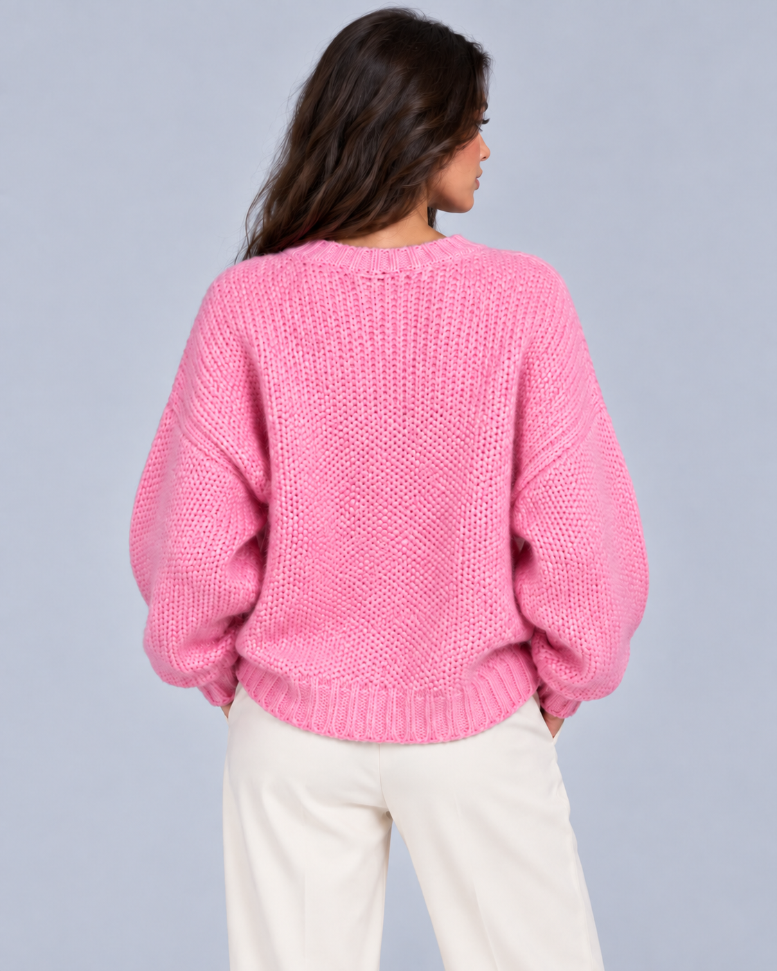 Women's Soft Chunky Knit Oversized Sweater | Cozy Crewneck Jumper