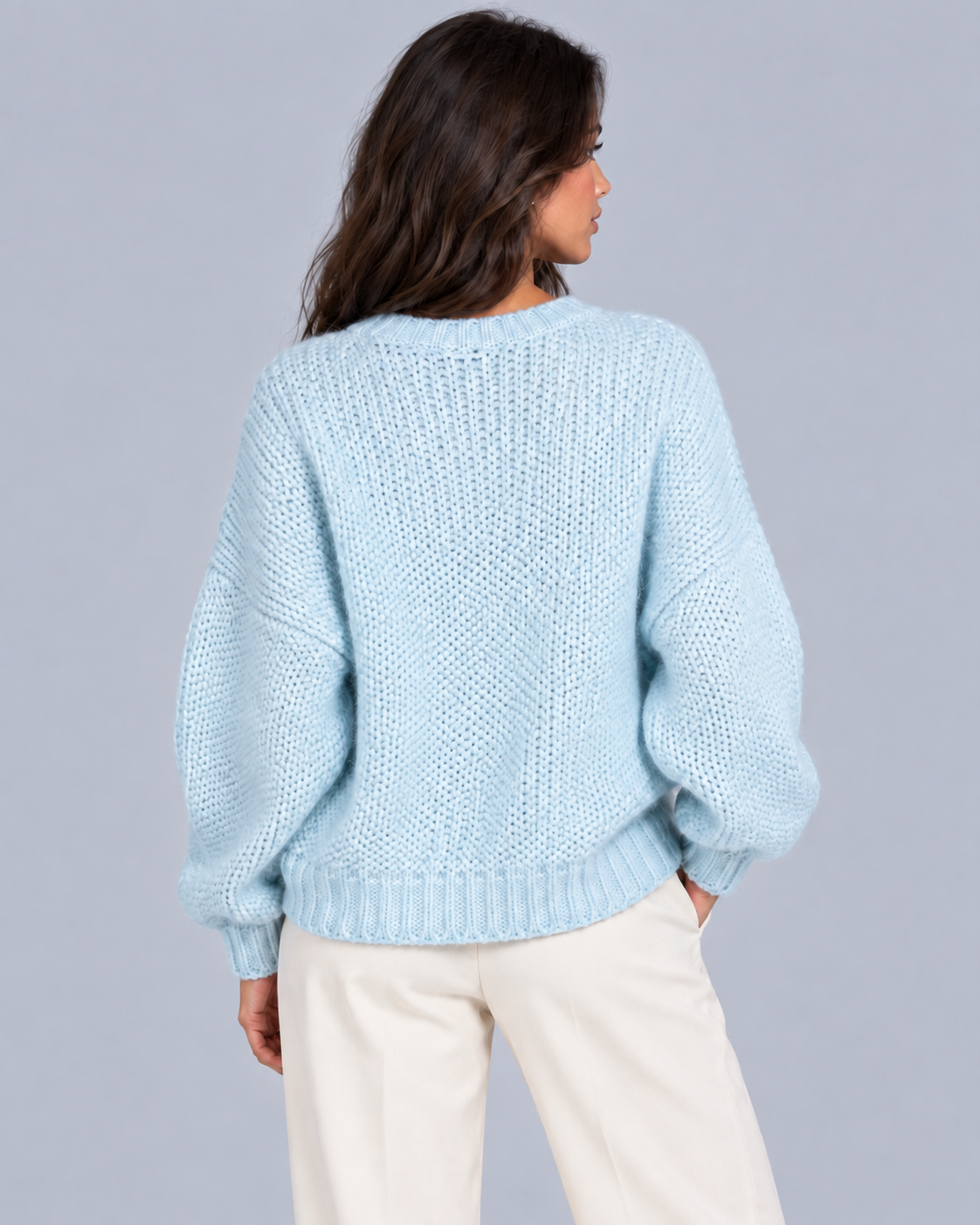 Women's Soft Chunky Knit Oversized Sweater | Cozy Crewneck Jumper