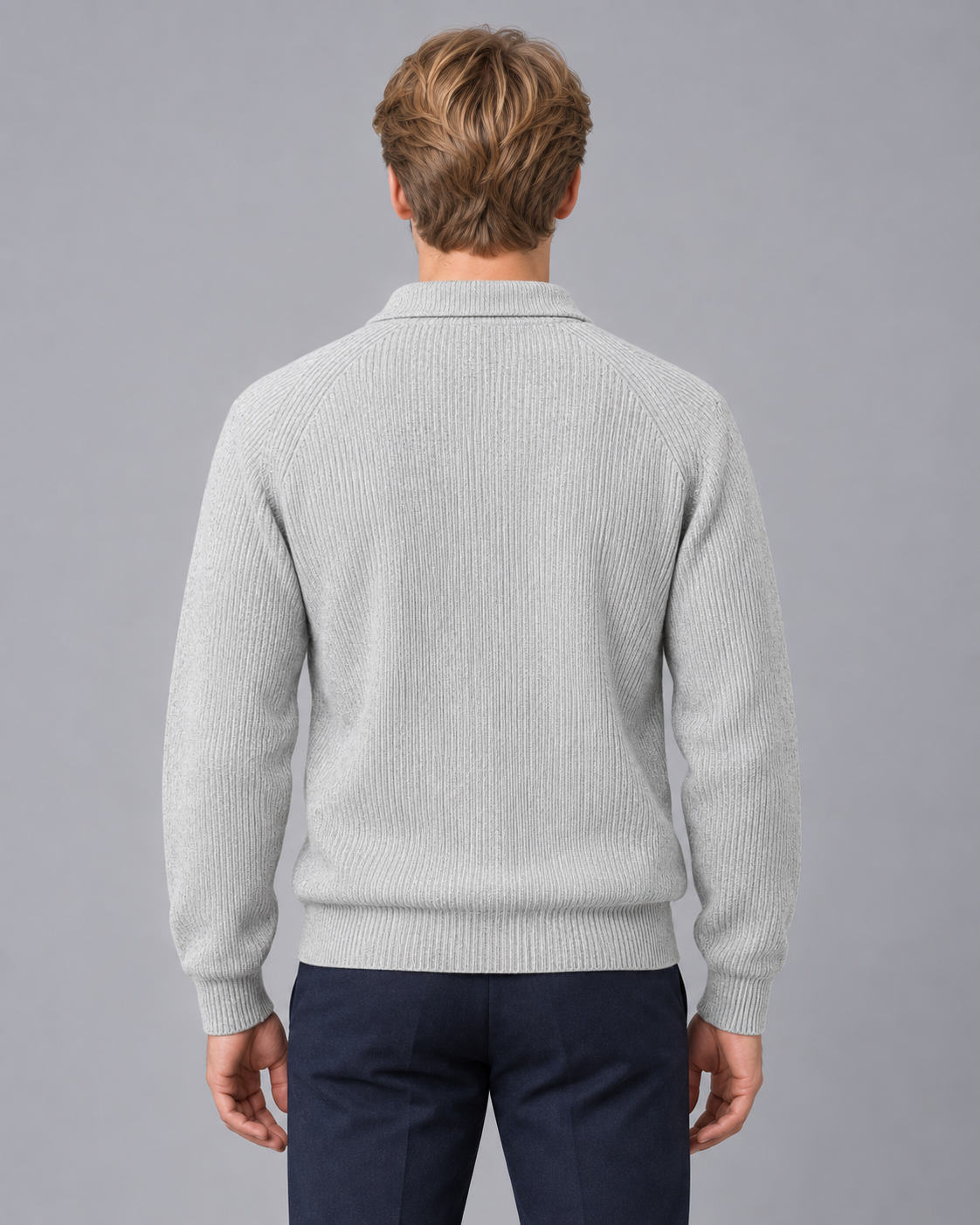 Men's Lightweight Knit Polo Jumper | Classic Collared Sweater with Buttons