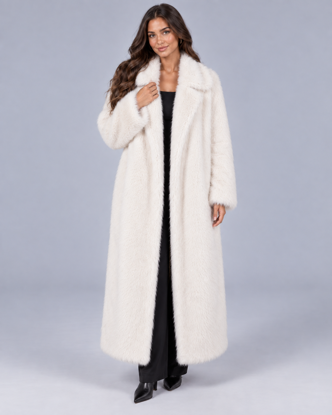 Women's Oversized Faux Fur Coat | Full-Length Winter Jacket