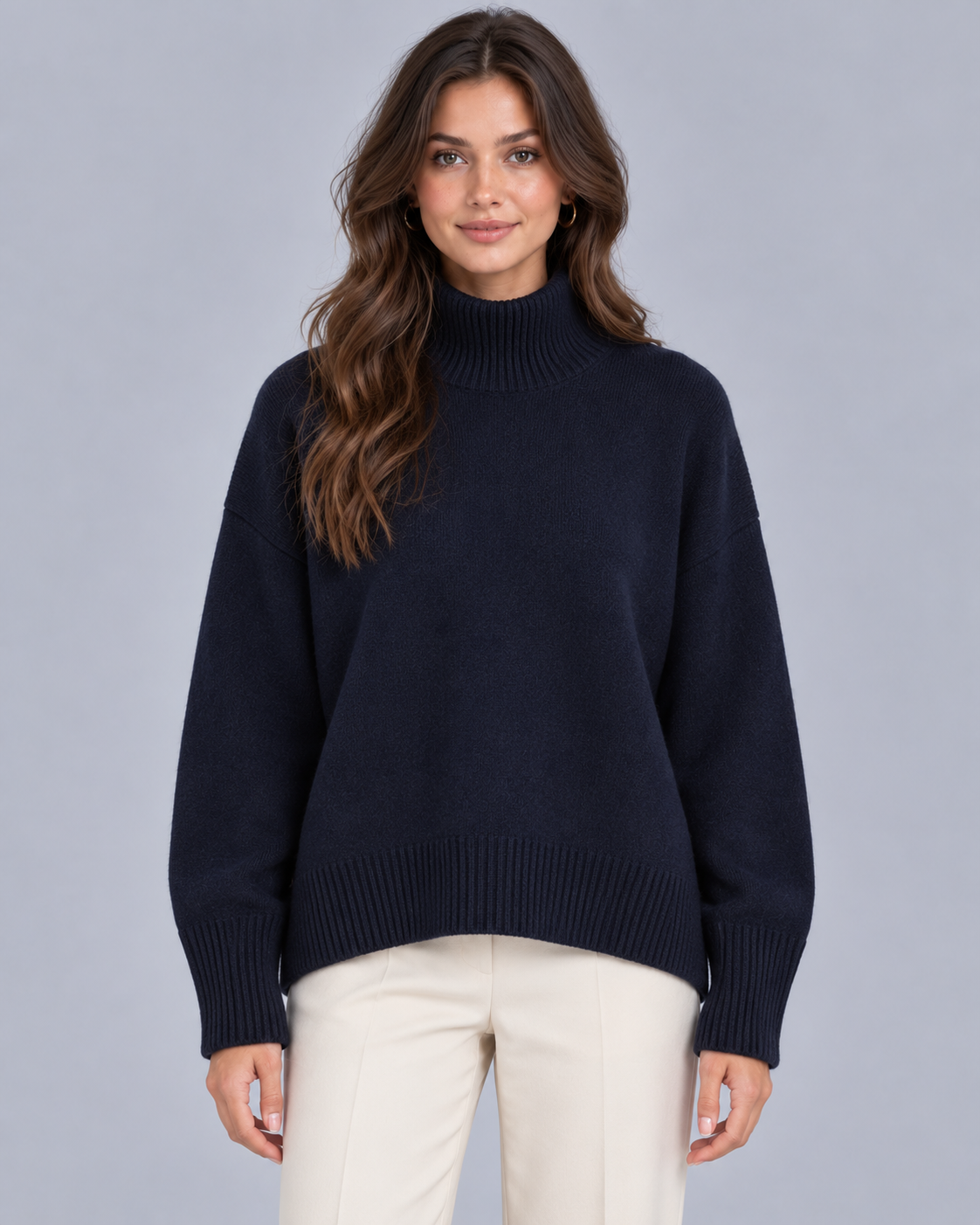 Women's Cashmere Turtleneck Sweater | Soft Jumper with Relaxed Fit