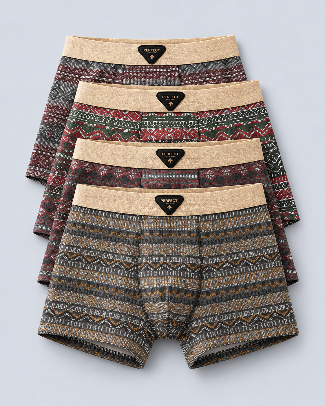 Men's Porter Retro Cotton Boxer Briefs Set | 4-Pack Underwear Set