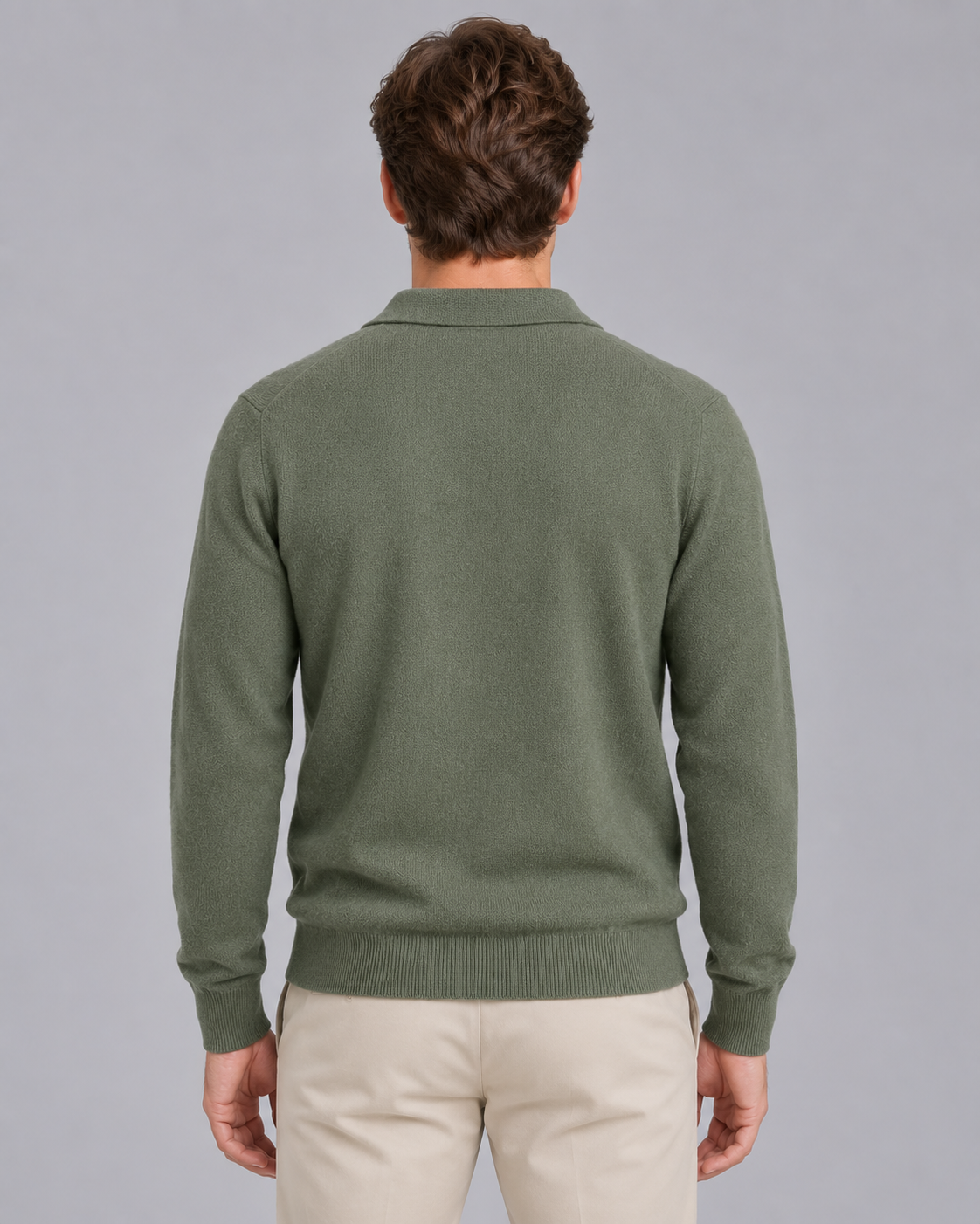 Men's Open-Collar Knitted Polo