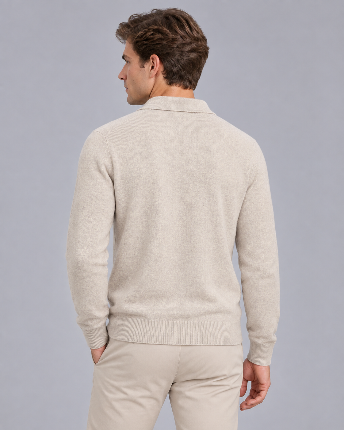 Men's Open-Collar Knitted Polo