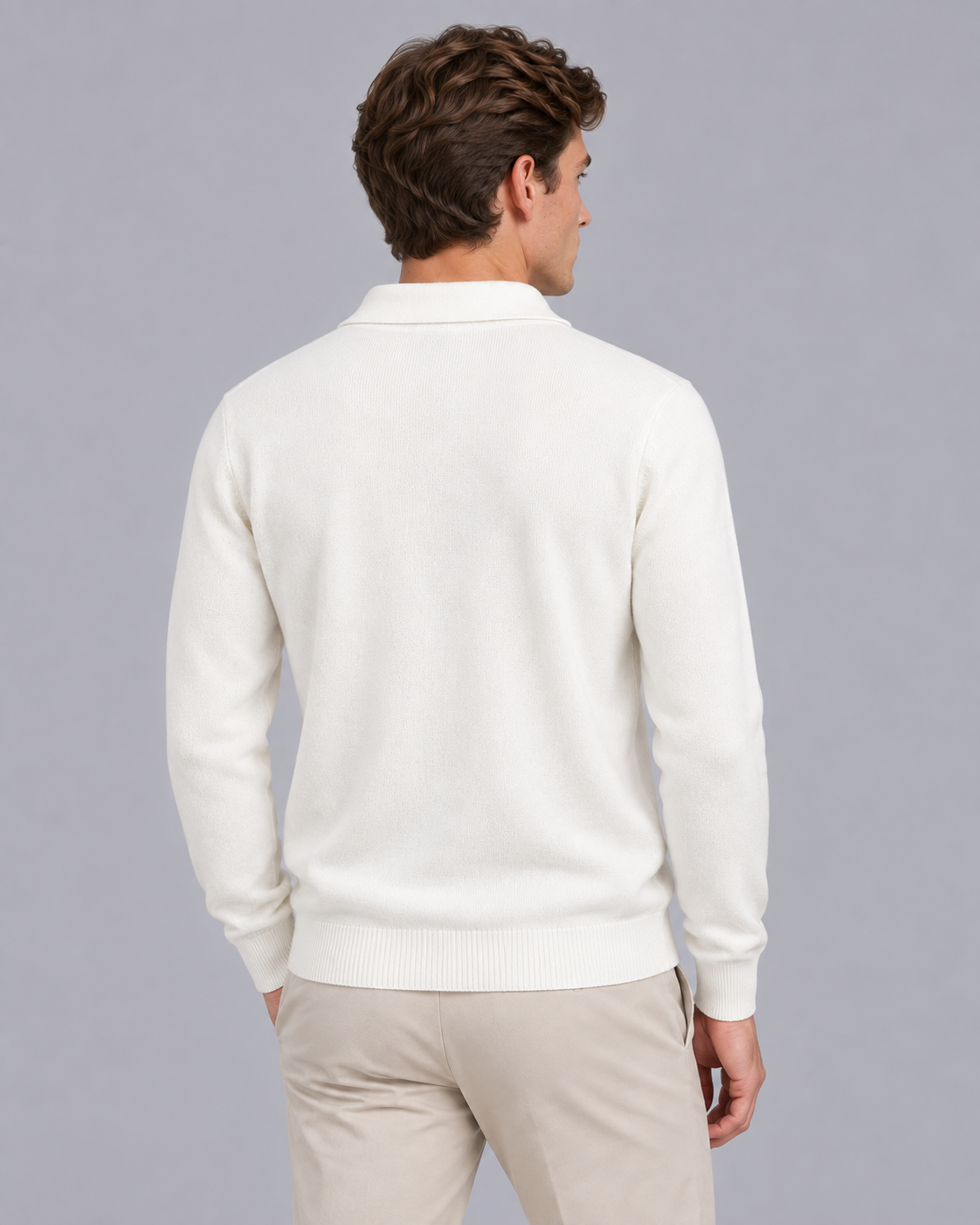 Men's Open-Collar Knitted Polo