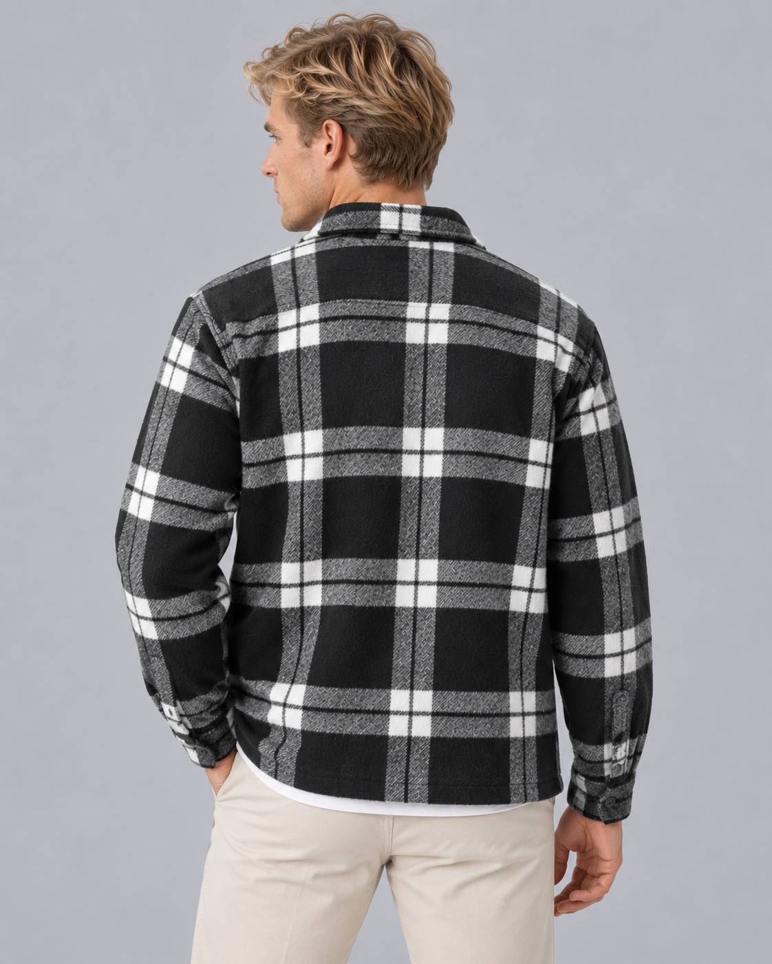 Men's Brushed Flannel Overshirt Jacket