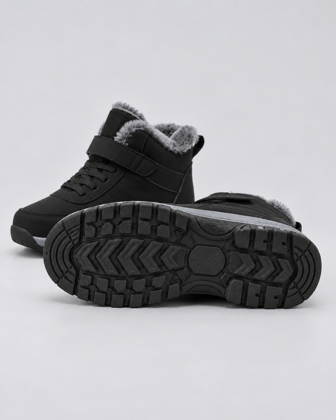 Men's Rugged Leather Winter Ankle Boots | Warm Plush Lined Lace-Up Shoes