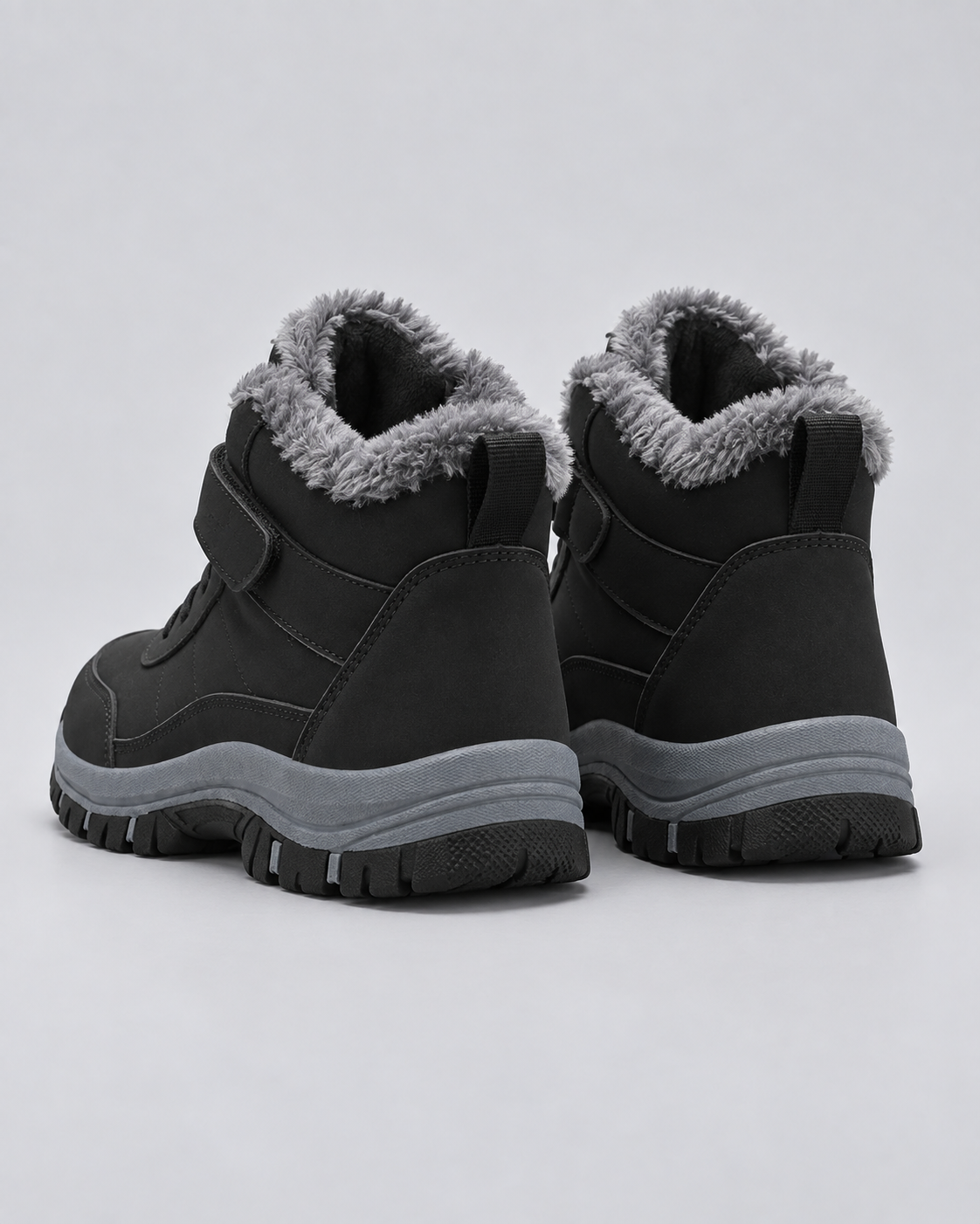 Men's Rugged Leather Winter Ankle Boots | Warm Plush Lined Lace-Up Shoes