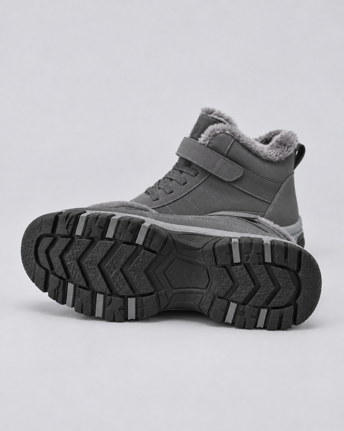 Men's Rugged Leather Winter Ankle Boots | Warm Plush Lined Lace-Up Shoes