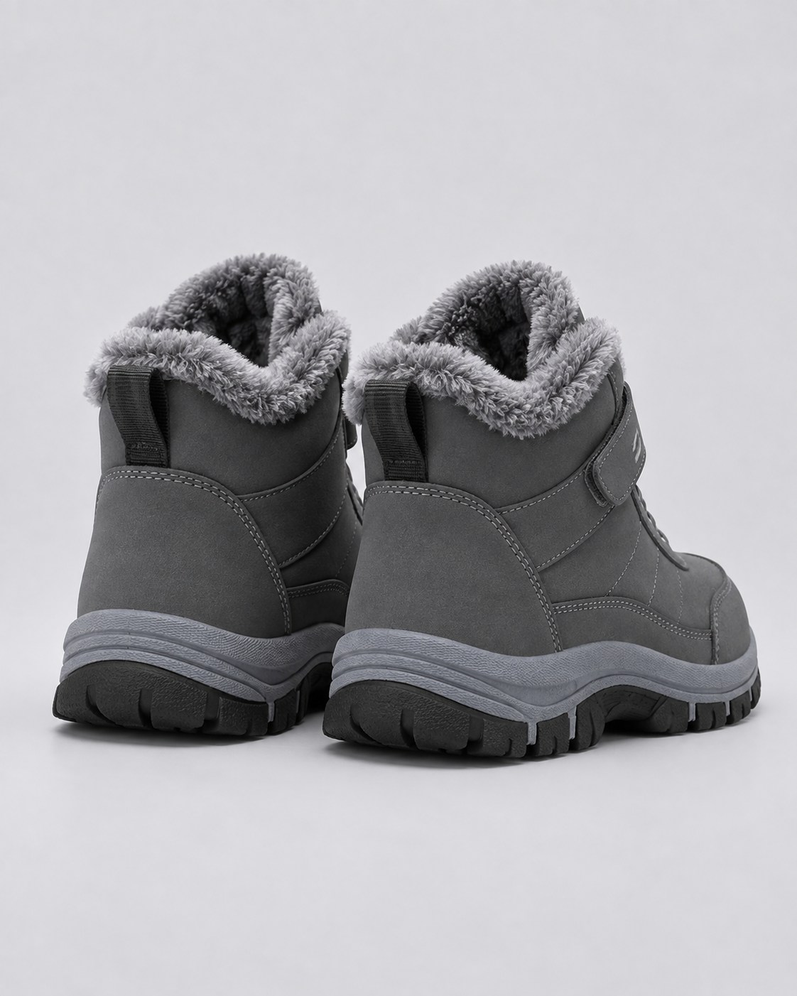 Men's Rugged Leather Winter Ankle Boots | Warm Plush Lined Lace-Up Shoes