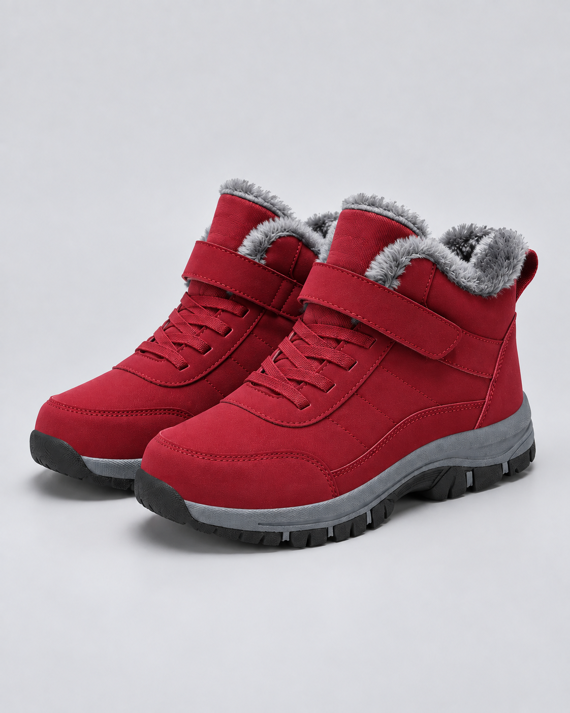 Men's Rugged Leather Winter Ankle Boots | Warm Plush Lined Lace-Up Shoes