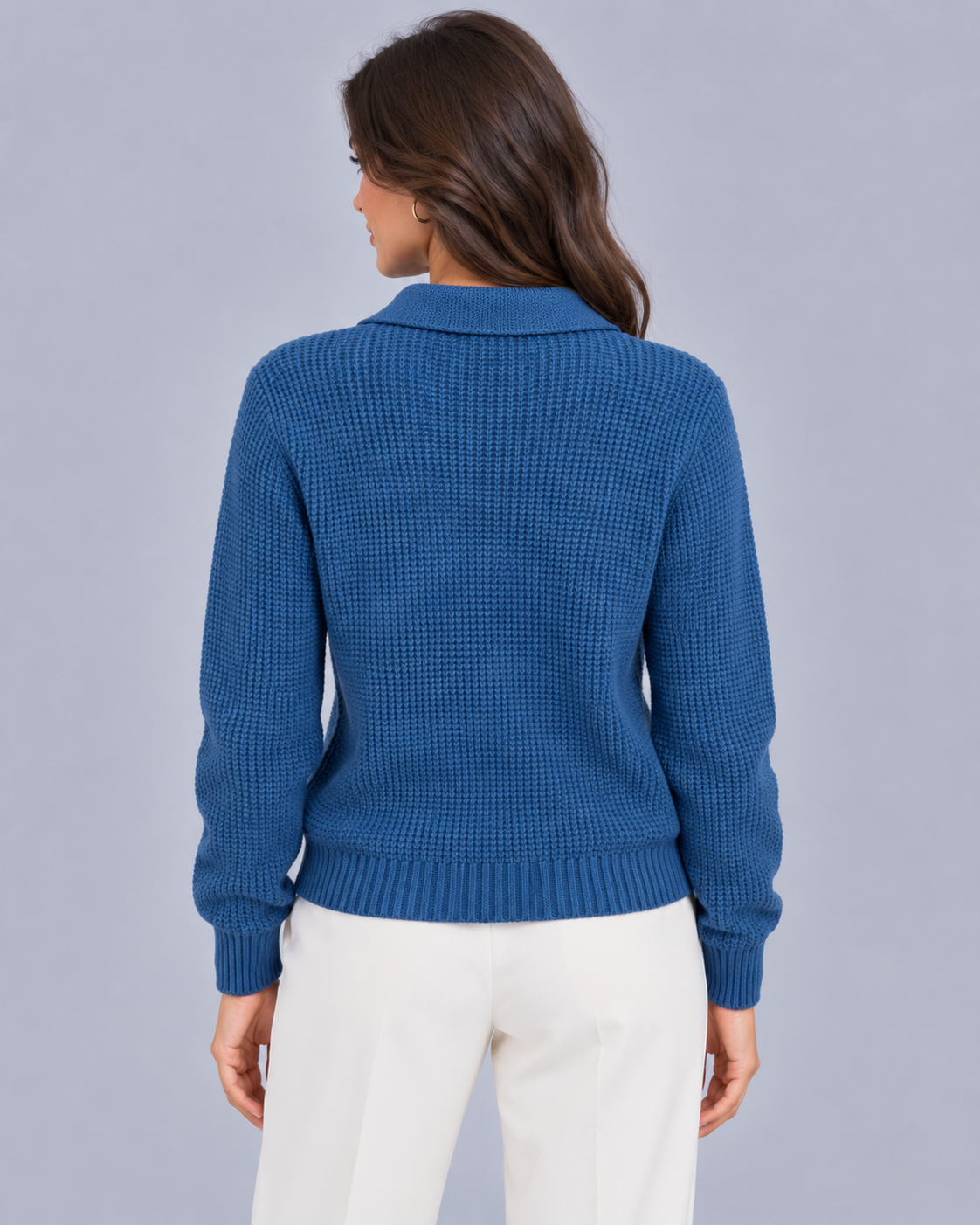 Women's Soft Ribbed Knit Jumper | Long Sleeve Sweater with Button-Up