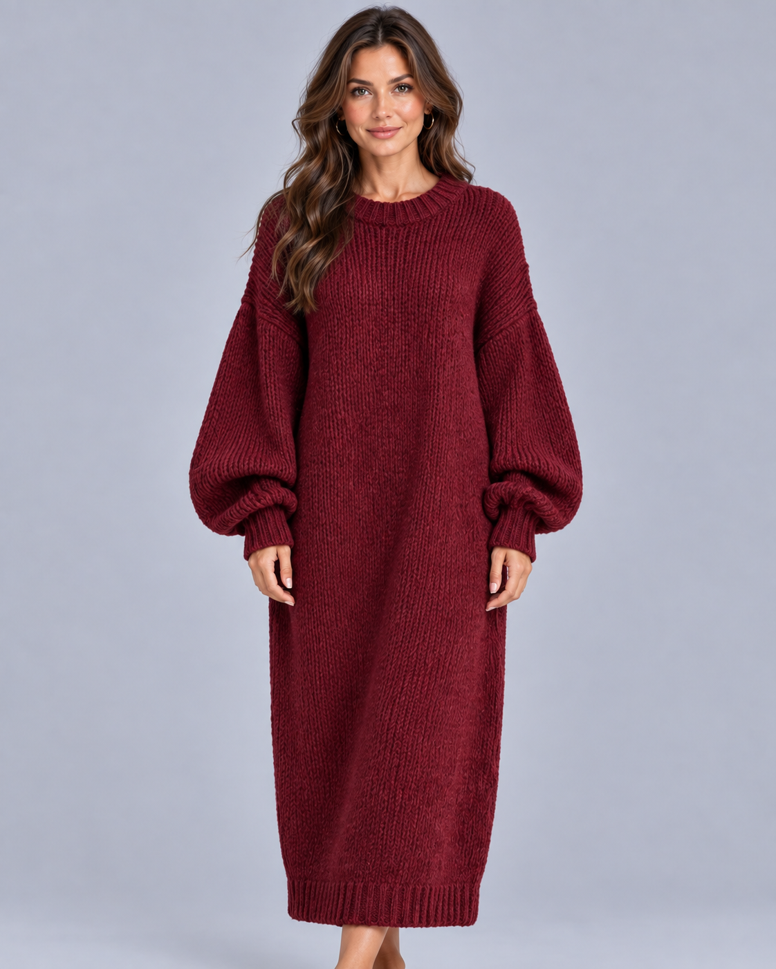 Women's Chunky Oversized Knit Maxi Dress