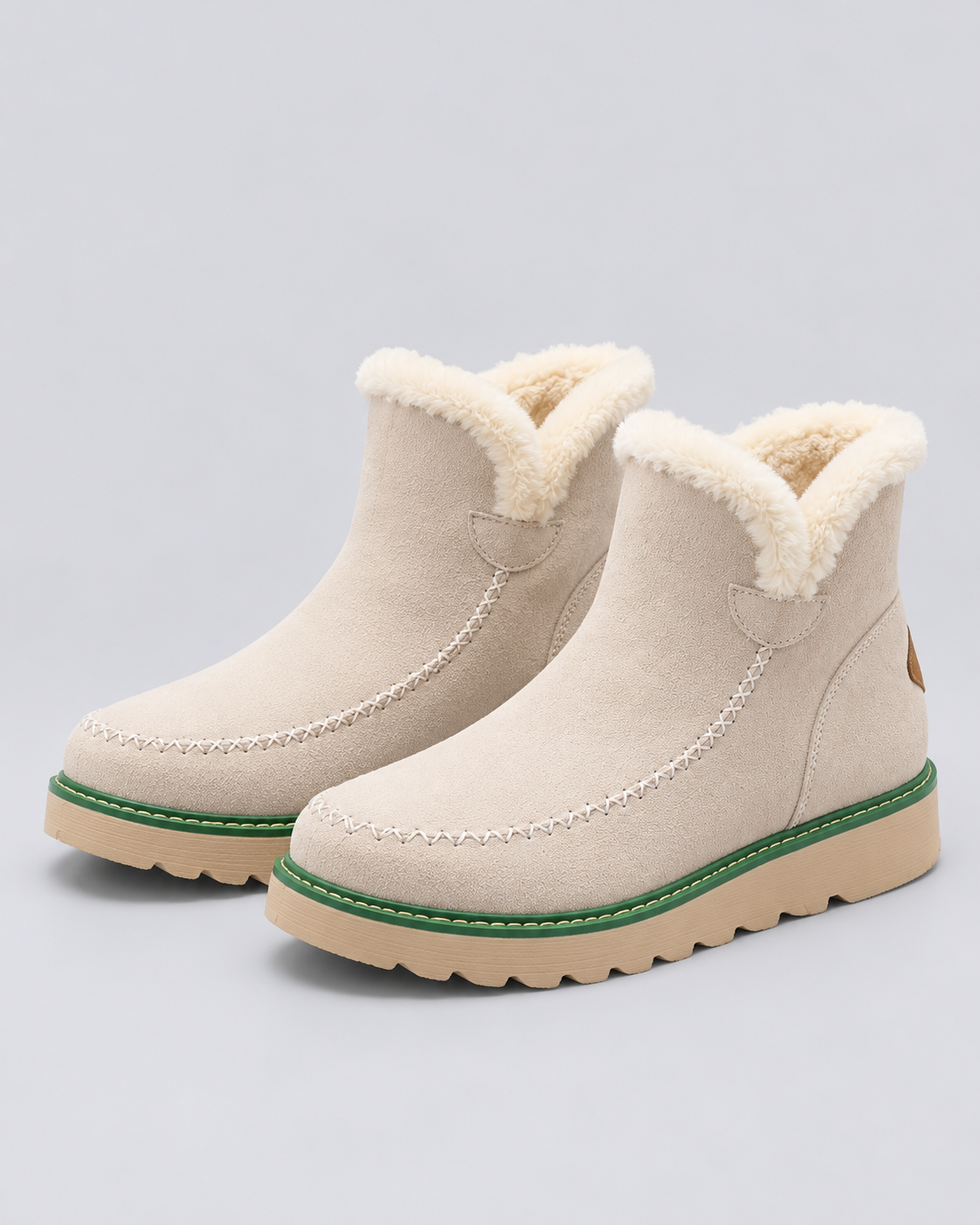 Women's Fleece Lined Platform Boots | Cozy Slip-On Casual Footwear