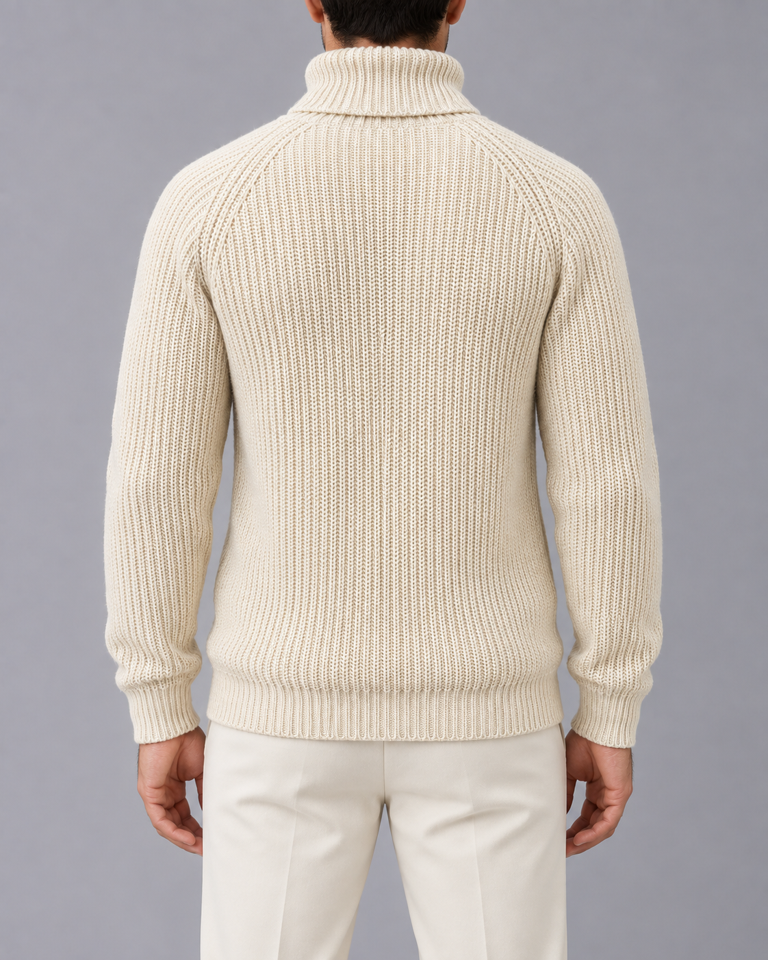 Men's Chunky Knit Turtleneck Sweater | Winter Jumper with Relaxed Fit