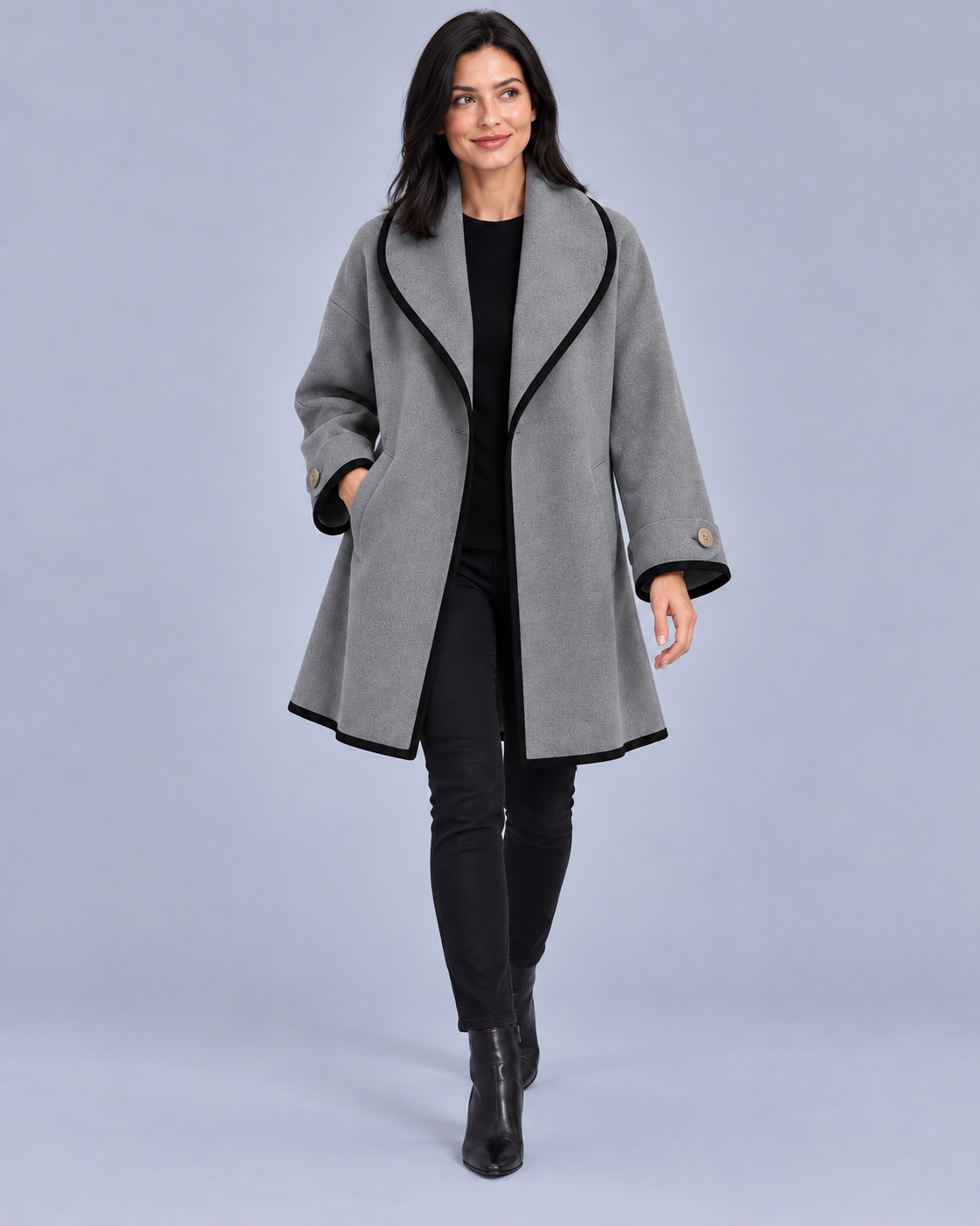 Women's Cozy Wool Swing Overcoat | Elegant Oversized Winter Jacket
