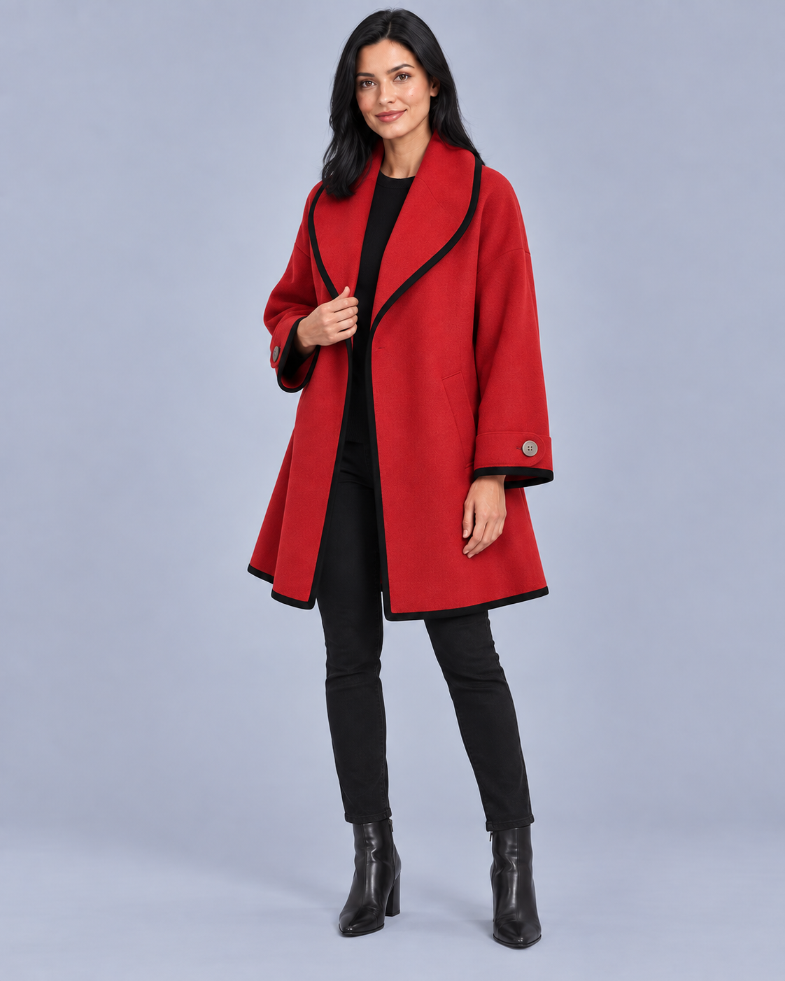Women's Cozy Wool Swing Overcoat | Elegant Oversized Winter Jacket
