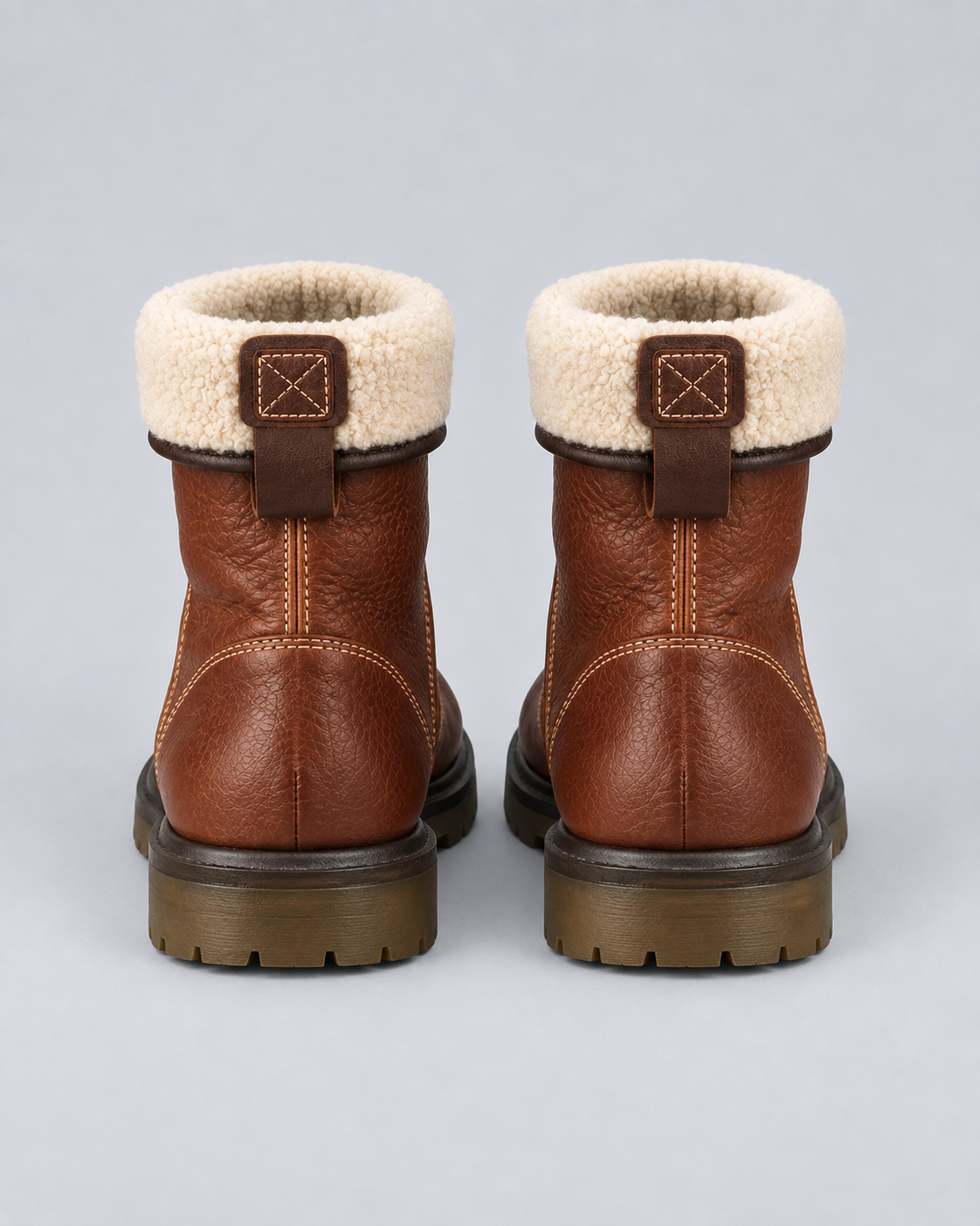 Men's Shearling-Lined Fold-Down Leather Boots