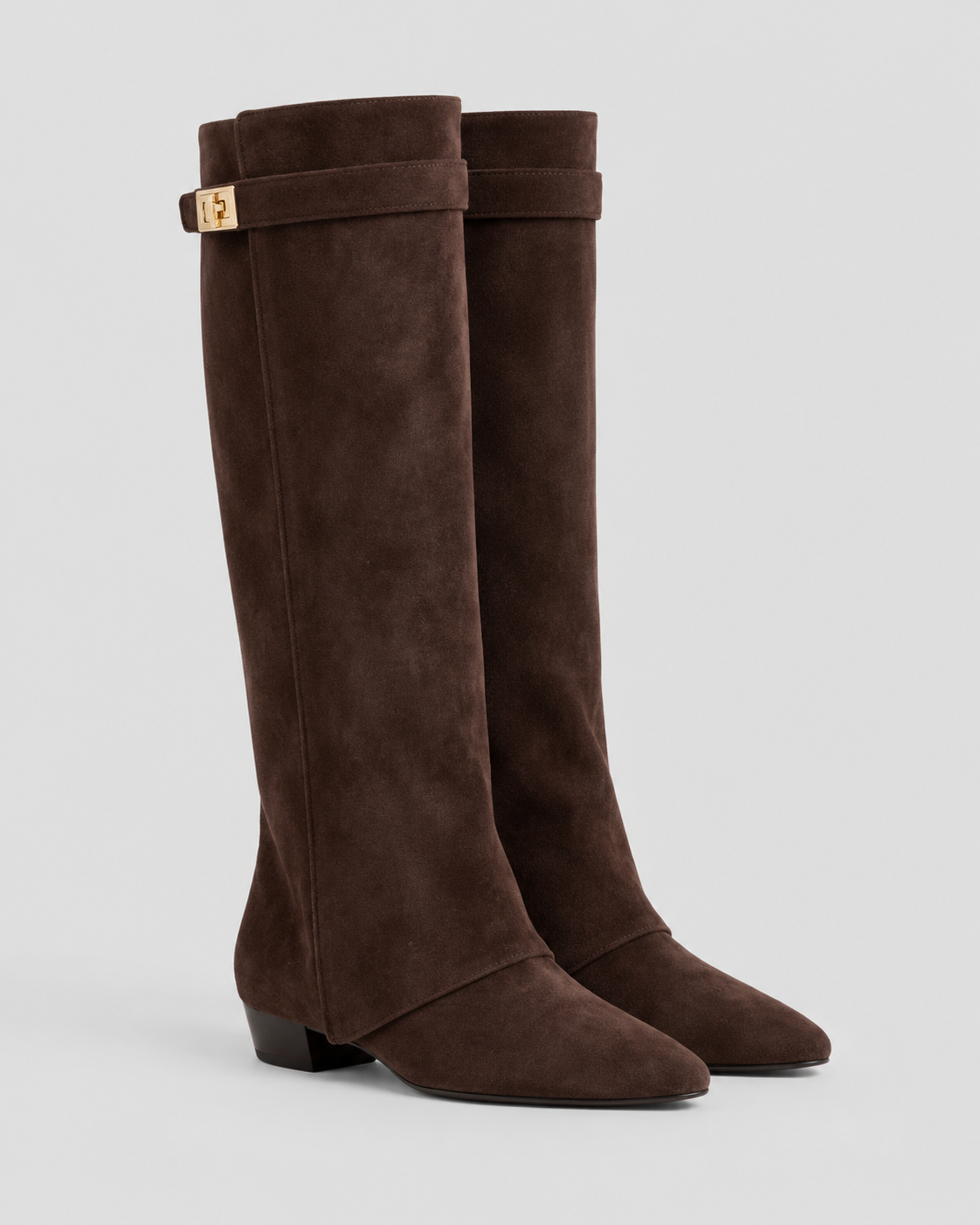 Women's Wide-Calf Knee-High Boots with Block Heel