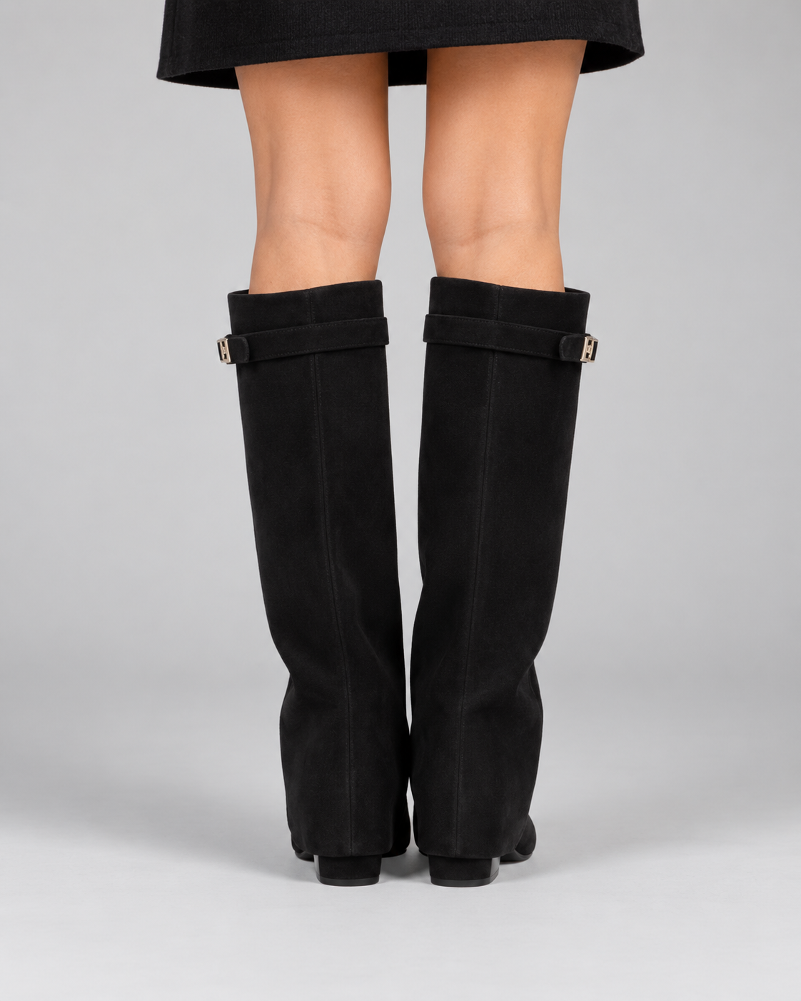 Women's Wide-Calf Knee-High Boots with Block Heel