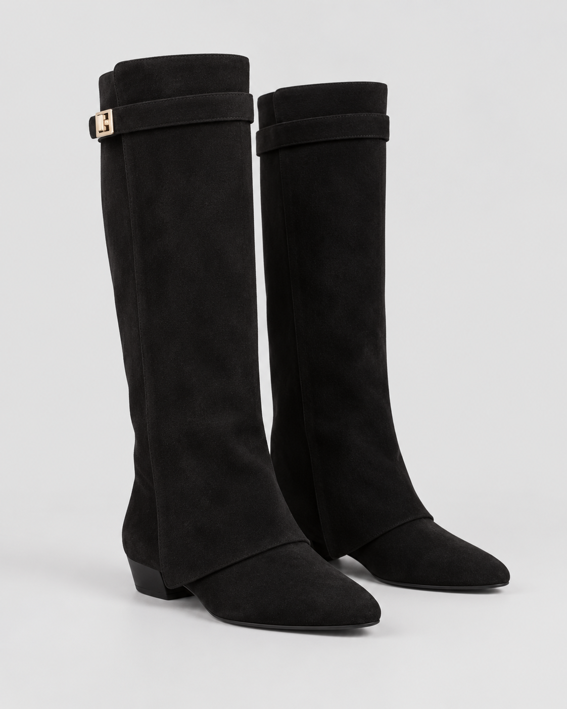 Women's Wide-Calf Knee-High Boots with Block Heel