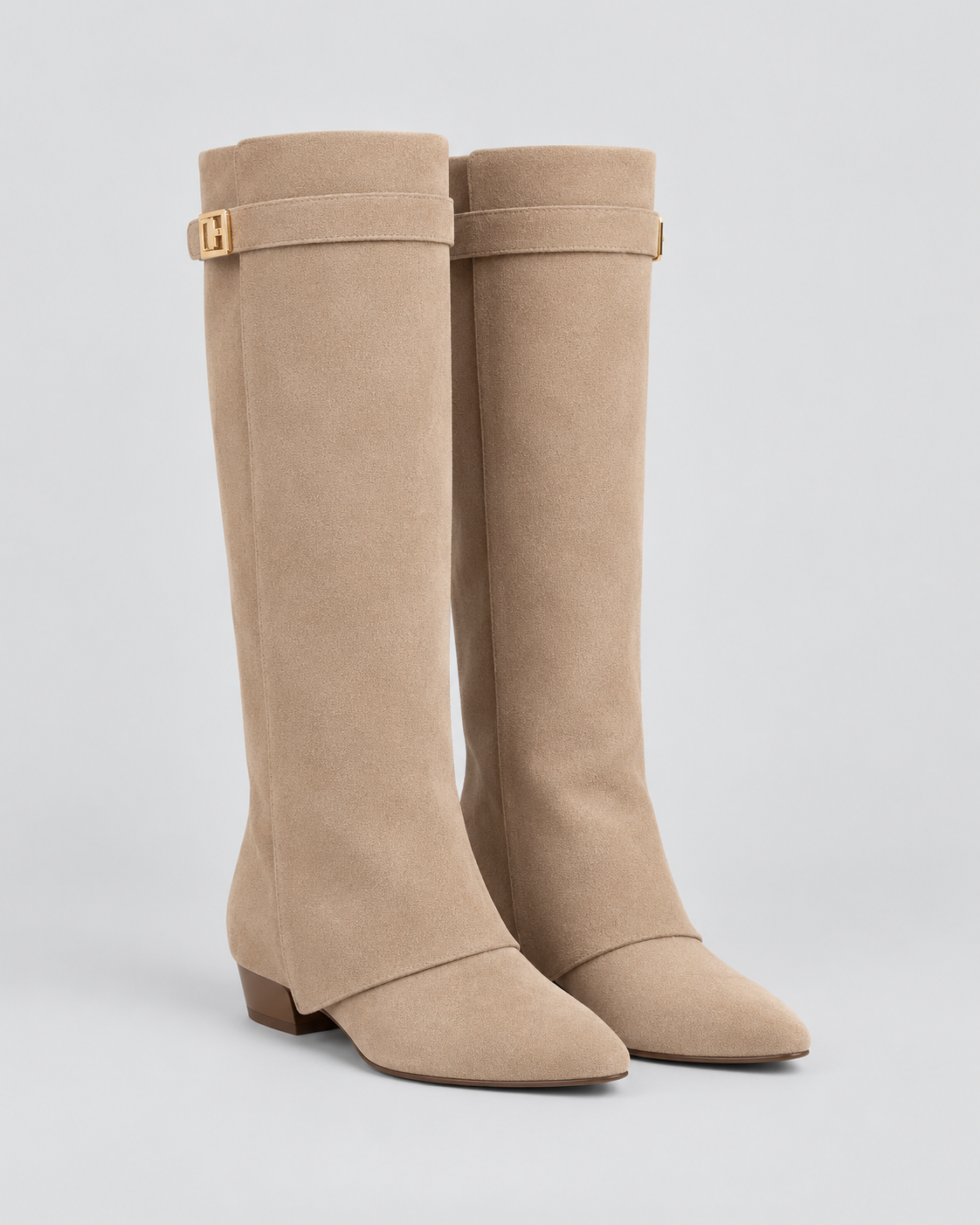 Women's Wide-Calf Knee-High Boots with Block Heel