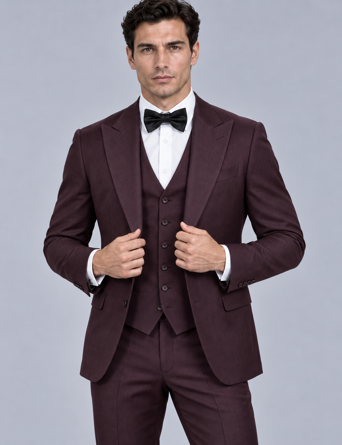 Men's Slim Fit Three-Piece Suit | Blazer Vest Trousers Set